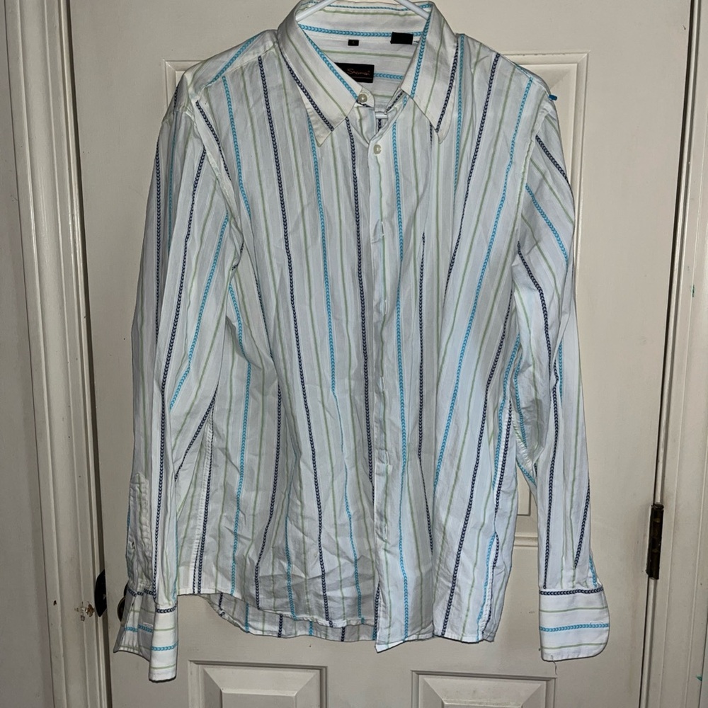 Ben Sherman Striped Shirt - Blue and White